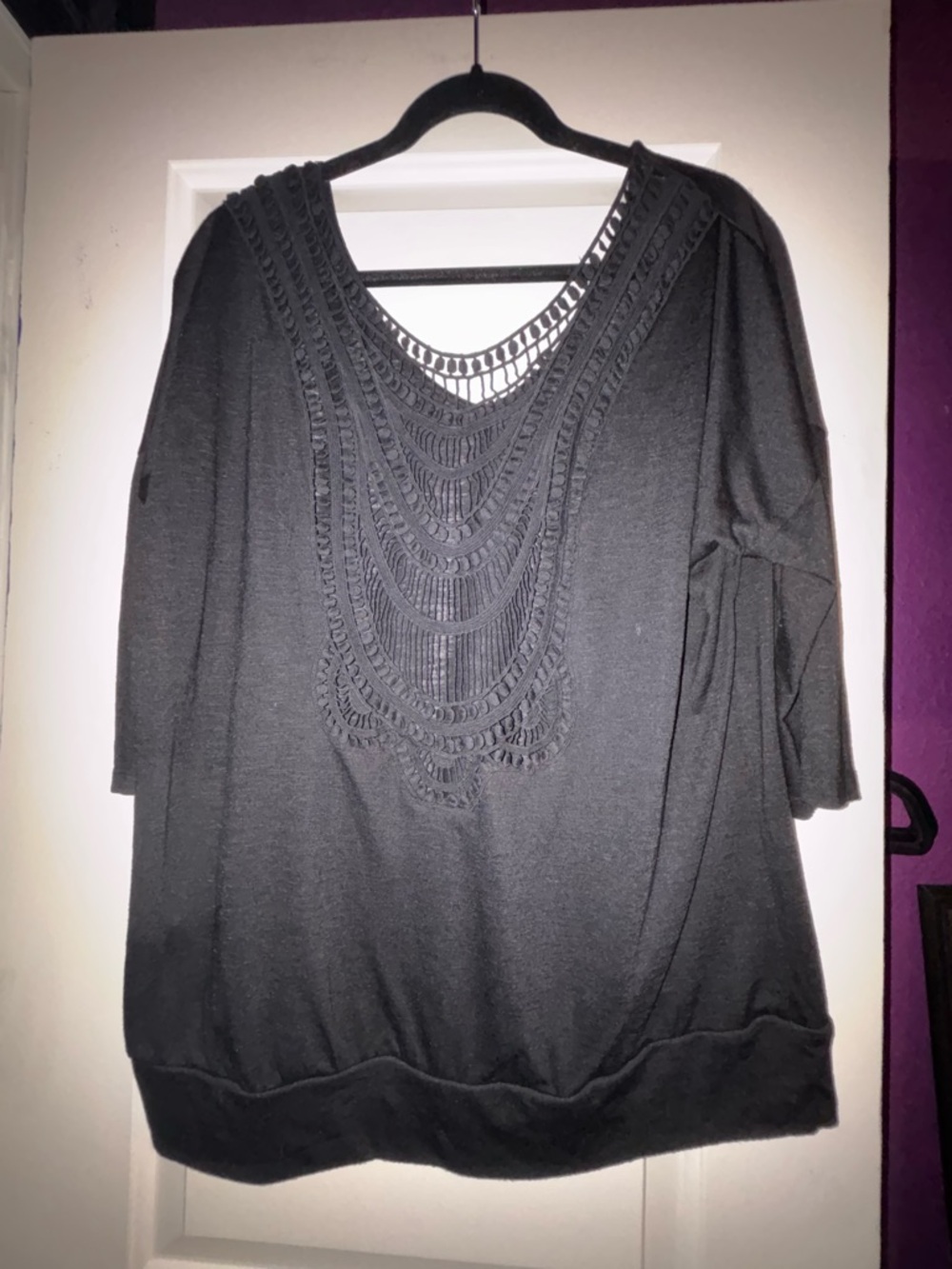 Torrid rare black knit back Dolman Top 2x - Picture 2 of 3